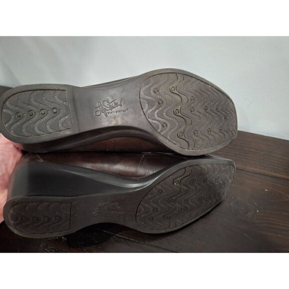 Lifestride Earthly Brown Faux Leather Mid-Heel Wedge Shoe/Pre-owned,Sz.9.5M - Picture 8 of 9